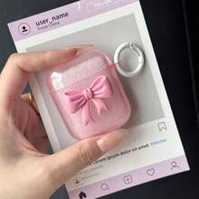INS Bowknot 3D Pastel Pink Glitter Bluetooth Earphone Case Compatible With Apple 2nd Gen Pro - Pink - View 2