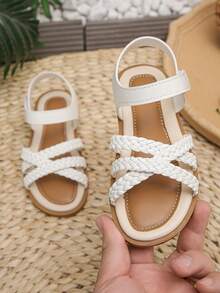 Bộ sưu tập thời trang mùa mới | Dép xăng đan cơ bản dành cho trẻ em unisex | Thiết kế khóa dán tiện lợi, thoải mái như trên mây | Người bạn đồng hành lý tưởng cho trường học, bãi biển, biểu diễn và các hoạt động hàng ngày! - trắng - Xem 2