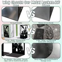 Peacoblue Buchstütze Dekorativ Modern Drachenschloss Metall Buchstützen für Schwere Bücher 13.5x10.9x20.1cm, Bücherhalter für Heimdekoration, Bücherregal & Büro - 1 Paar-2678 - FeeundPilz - Übersicht 5