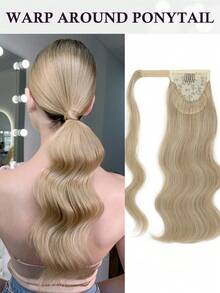 18 Inch Curly Synthetic Ponytail Hair Extensions, Heat Resistant Fluffy Clip-In Hair Piece, Suitable For Adults, Women, Girls, For Party, Daily Wear - Multicolor - View 12