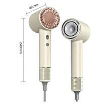 LUYAO High Speed Brushless Hair Dryer, Powerful Dryer, High-Power Quick Drying Hair, Fast Drying, Low Noise, Hairdryer With Magnetic Nozzle - Apricot - View 9