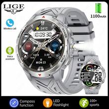 O novo smartwatch da LIGE possui bateria de 1100 mAh, lanterna LED, previsão do tempo, resistência à água para uso diário, mais de 100 modos esportivos, lembrete de chamadas, gravação de atividades físicas e é um relógio inteligente para esportes e atividades ao ar livre, unissex, com o mesmo estilo. - Preto - Ver 12