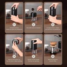 SOKANY Portable Electric Coffee Grinder.Fully Automatic Italian Coffee Grinder.Type-C Charging (Including 1800 MAh Lithium Battery).The Whole Machine Is Removable/Easy To Clean.Suitable For Grinding All Kinds Of Coffee Beans - Black - View 10