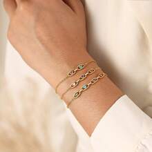 1pc Customized Birthstone Bracelet, Leaf Shaped Birthstone Bracelet, Wedding Bracelet, Birthday Gift, Bridesmaid Gift, Mother's Gift - Multicolor - View 4