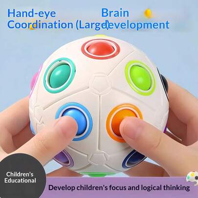 2026 Hot Selling Magic Rainbow Ball Early Education Toy, 3-6 Years Old Intellectual Development Puzzle Cube, Perfect Gift For Birthday, Holiday, Valentine's Day, Easter, Hand Activity, Party Favor - Kids & Teens