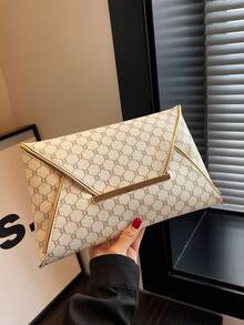 Retro Fashionable Chic Niche High-End Commuter Envelope Bag - White - View 3
