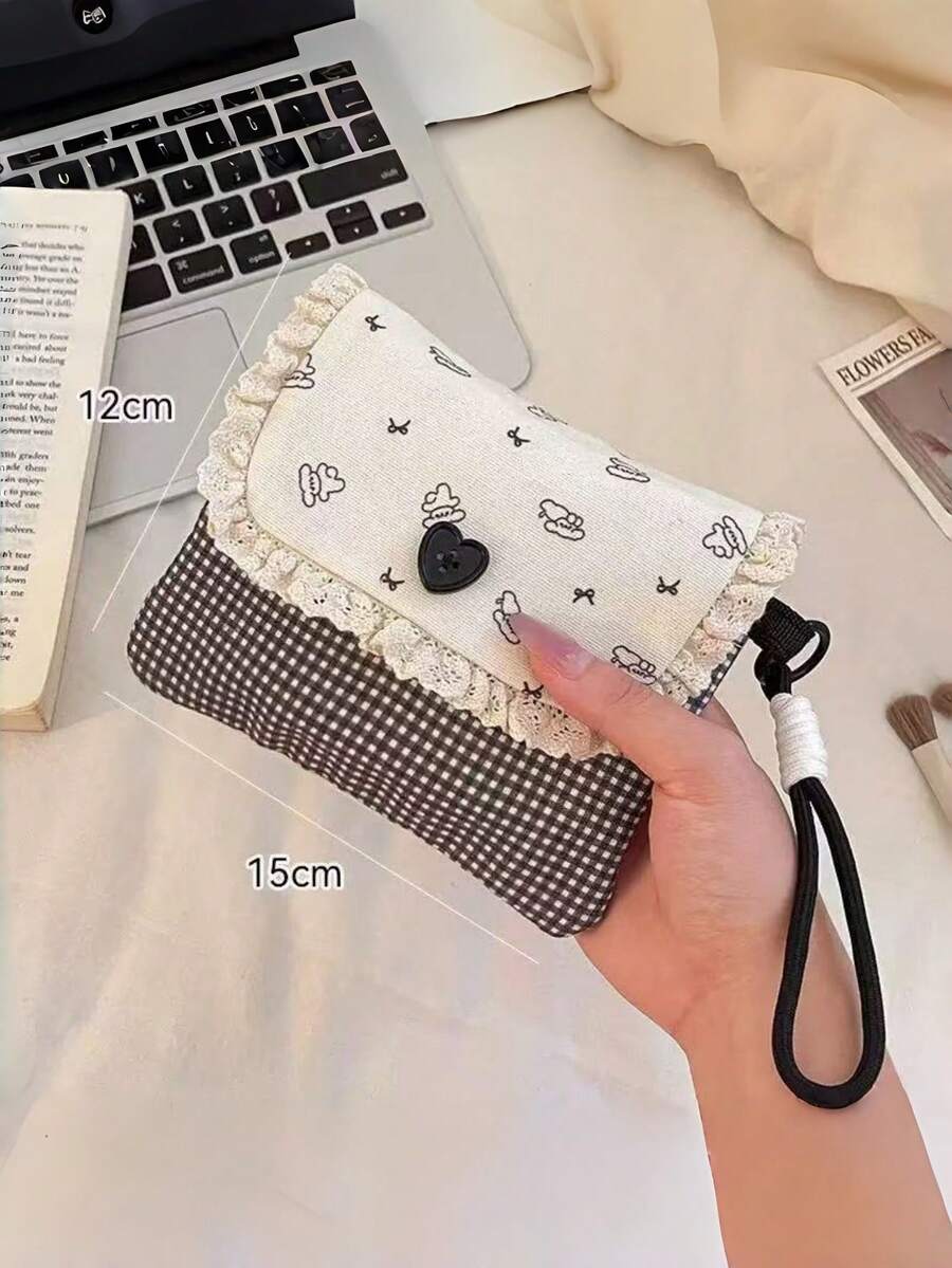 Túi đựng mỹ phẩm du lịch di động họa tiết hoạt hình có khóa kéo và dây đeo băng vệ sinh. Túi đựng băng vệ sinh nhỏ gọn và dễ thương, túi đựng đồ du lịch đa năng. Thiết kế đáng yêu, thích hợp để đựng các vật dụng chăm sóc cá nhân của phụ nữ. Lý tưởng làm quà tặng cho phái nữ, quà Giáng sinh và món quà hoàn hảo dành cho phụ nữ. - Nhiều màu - Xem 1