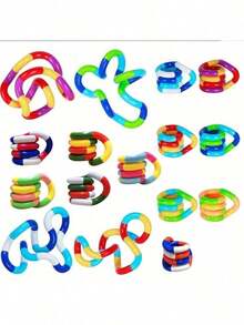 1/2/3/5/8/10/12/18/25PcsTangle Fidget Toy/Twist Fidget Rope Teens/Teenagers Stress Relief/Anxiety Relief/Focus/ADHDColorful/Flexible/Durable/Portable Sensory Toys For Autistic Adults Decompression Toys Twisting Toys Colors Can Be Freely Matched,Fidget Toys,Fidget,Sensory Toys - Multicolor Random - View 9