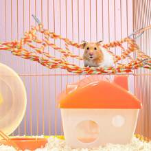1pc Pet Climbing Rope Net Hammock - Suitable For Hamster/Mouse/Parrot/Glider Habitat Decor And Toy, Valentine's Day Gift - Multicolor - View 3
