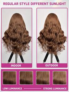 30 Inch Glueless Wigs Human Blended Hair Body Wave Chocolate Brown 13x4 HD Transparent Lace Frontal Wigs 200% Density Brazilian Virgin Hair Wig Pre Plucked Natural Hairline & Pre-Bleached Invisible Knots With Baby Hair Suitable For Women To Wear On Daily Or Holiday Occasions Synthetic Wig Cosplay Wigs Suitable For Halloween Or Parties - 棕色 - 查看 9