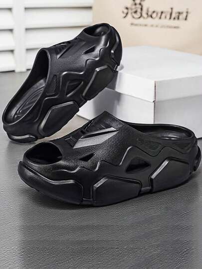 Casual Hollow Breathable Slippers Couples Style, Comfortable Soft Sole "Comfortable" Wear, Suitable For Summer Indoor/Outdoor, Beach, Unisex