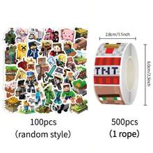 [Decorative Stickers] Minecraft-Themed Stickers, Cartoon Puppy Decorative Stickers, Multiple Patterns Available, Suitable For Decorating Various Small Gifts, Phones, And Luggage - Multicolor - View 12