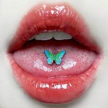 Titanium Steel Butterfly Tongue Piercing, Unique Butterfly Design Tongue Stud, Suitable For Drinking - Ice Butterfly Tongue Stud - View 3