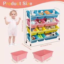 zxxIunen Organizador de etesOrganizador de Almacenamiento de etes con 12 contenedores de Almacenamiento 32.5x10.8x37.2 Pulgadas 4 Niveorganizador de juguetes - como en la foto - Ver 3