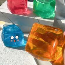 1 pieza Caramelo de malta en forma de cubo gigante, juguete antiestrés suave y esponjoso, ideal para viajar, el aula, baño, cumpleaños y otros regalos - Multicolor - Ver 4