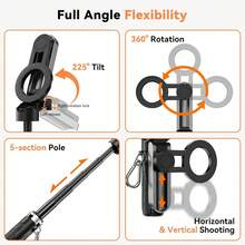 4-In-1 Magnetic Phone Tripod, Mini Selfie Stick With 360° Rotation, Bluetooth Remote Control, Portable Pocket Tripod For IPhone, Android, Vlog, Live Stream, Travel - màu đen - Xem 4
