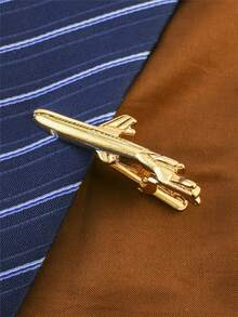 1pc Punk Style Gold-Color Unique Shaped Tie Clip, Suitable For Men's Formal Occasions - Yellow Gold - View 6