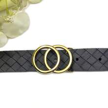 kit 2 ou 1 Cinto Argola Circulo Femininos Presente Dias dos namorados mães Valentine's Day   Casual    Couro PU    Redondo    Presente  2026 - Preto Quadriculado - Visão 3