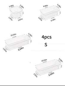 1pc/4pcs/5pcs/6pcs Transparent Drawer Storage Box, Cosmetic Storage Box, Kitchen Organization Supplies - Clear - View 18