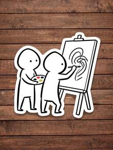 1pc Simple Line Drawing Stickers – Fun, Artistic Stickers For Laptops, Notebooks, And Water Bottles.Elevate Your Everyday Items With These Simple Line Drawing Image Stickers. - Multicolor - View 1