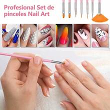 Lámpara De UñasLámpara Secador De Uñas Set Con 3 Temporizadores Sensor Inteligente Placa Base íble 15pcs Niña Pinceles Para Uñas 10pcs Rollos De Cintas Adhesivas 5pcs Lápiz De Punto -009 - Rosado - Ver 5