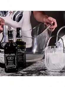 1pc Acrylic Ice Bucket - Transparent Champagne And Soda Beverage Cooler, Clear Party Drink Tub, Food , Ideal For Parties, Bars And Restaurants - Clear - View 3