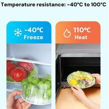 100-Piece Disposable Plastic Food Wrap Covers - Stretchable Cling Film For Bowls, Leftovers, Fruits & Vegetables - Leak-Proof, Odor-Resistant & Durable - Household Kitchen Storage Solutions - White - View 5
