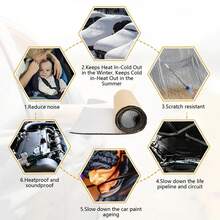 Estera insonorizada para coche, 2000x500mm, 250x400mm, 5mm, 10mm de espesor, aislamientoérmico profesional de ruido, capó, puerta de techo FBIJ - 250 mm x 400 mm x 10 mm - Ver 5