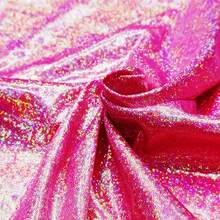 1pc Laser Holographic Metallic Shiny Fabric, Soft Drape Easy Cut Design For DIY - Multicolor - View 70