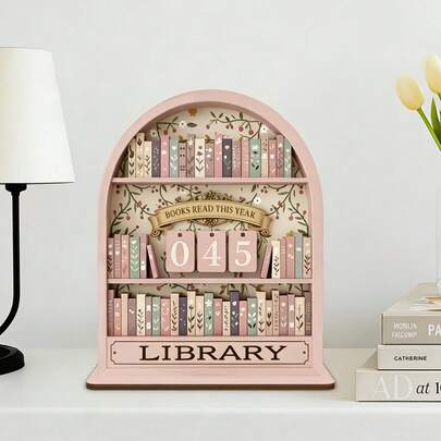 Bảng theo dõi đọc sách phong cách retro 2D, vật trang trí đếm sách hàng năm - Bảng theo dõi năm nay có thể theo dõi đến 999 cuốn sách. Có đế để tự lắp ráp. Thích hợp cho sách văn phòng, sách hiện đại, cấu trúc chắc chắn, trang trí kệ sách, quà tặng cho người yêu sách, trưng bày và lưu trữ sách, hiển thị số lượng sách trên kệ và quà tặng cho thử thách đọc sách. Thích hợp cho độc giả, giáo viên, nhà văn và những người đam mê sách.