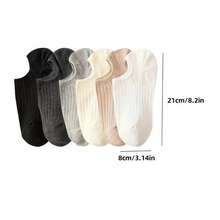 6 Pairs Of Solid Color Boat Socks, Suitable For Both Men And Women, Spring Thin Version, Suitable For Casual And Formal Occasions, Daily Comfort, Minimalist Design, Soft Fabric - 彩色 - 查看 5