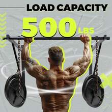 46'' Wall Mounted Pull Up Bar Chin Up Bar Doorway Exercise Bar Upper Body Gym Workout Bar Heavy Duty Training Fitness Home Heavy Duty 500lbs - Default - View 4