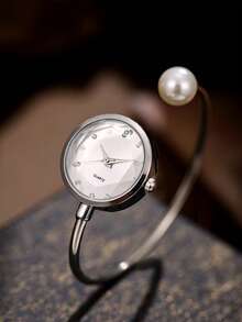 Mama Love Silver-Tone Women's Watch Jewelry Set - Watch + Letter Necklace + LOVE Bracelet, Gentle Elegant Daily Matching, Ideal Mother's Day, Valentine's Day, New Year Gift - Silver - View 4