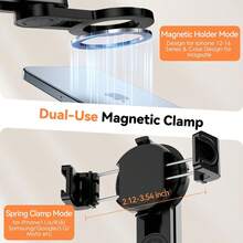 4-In-1 Magnetic Phone Tripod, Mini Selfie Stick With 360° Rotation, Bluetooth Remote Control, Portable Pocket Tripod For IPhone, Android, Vlog, Live Stream, Travel - màu đen - Xem 7