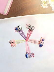 5pcs Disney Zootopia Judy Hopps Inspired Hair Ties, Clips & Scrunchies For Girls, Non-Damaging Hair Accessories - Multicolor - View 7