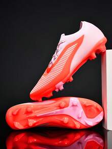 New Men's Lace-Up Soccer Shoes, Breathable All-Season Soccer Shoes, Low-Top Soccer Shoes - Pink - View 7