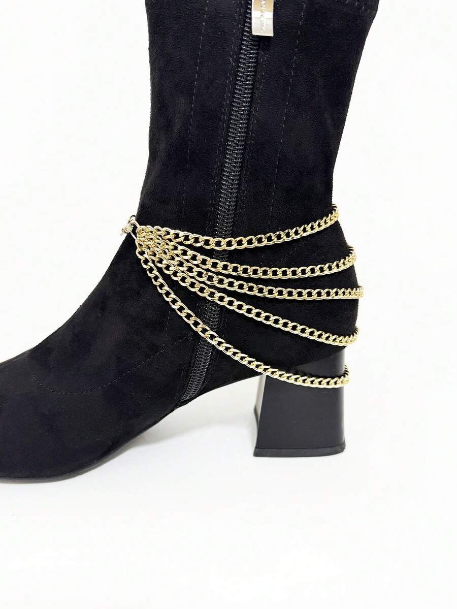 1 pieza Cadena decorativa unisex para botas, accesorio de cadena de aleación de aluminio de estilo punk para botas