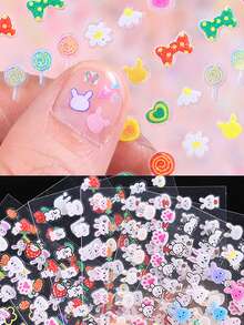 30 miếng dán móng tay hình thỏ hoạt hình 3D dễ thương, 30 miếng dán tự dính chắc chắn có thể tái sử dụng - Thích hợp để trang trí móng tay cho tháng Ramadan, năm mới và ngày Valentine, thích hợp cho giải trí buổi tối, quà tặng dụng cụ làm móng nghệ thuật dành cho phụ nữ và bé gái - Nhiều màu - Xem 3