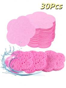 Compressed Cellulose Heart Shape Facial Sponges Natural Cosmetic Spa Sponges Reusable For Facial Cleansing Exfoliating - Watermelon Pink - View 32