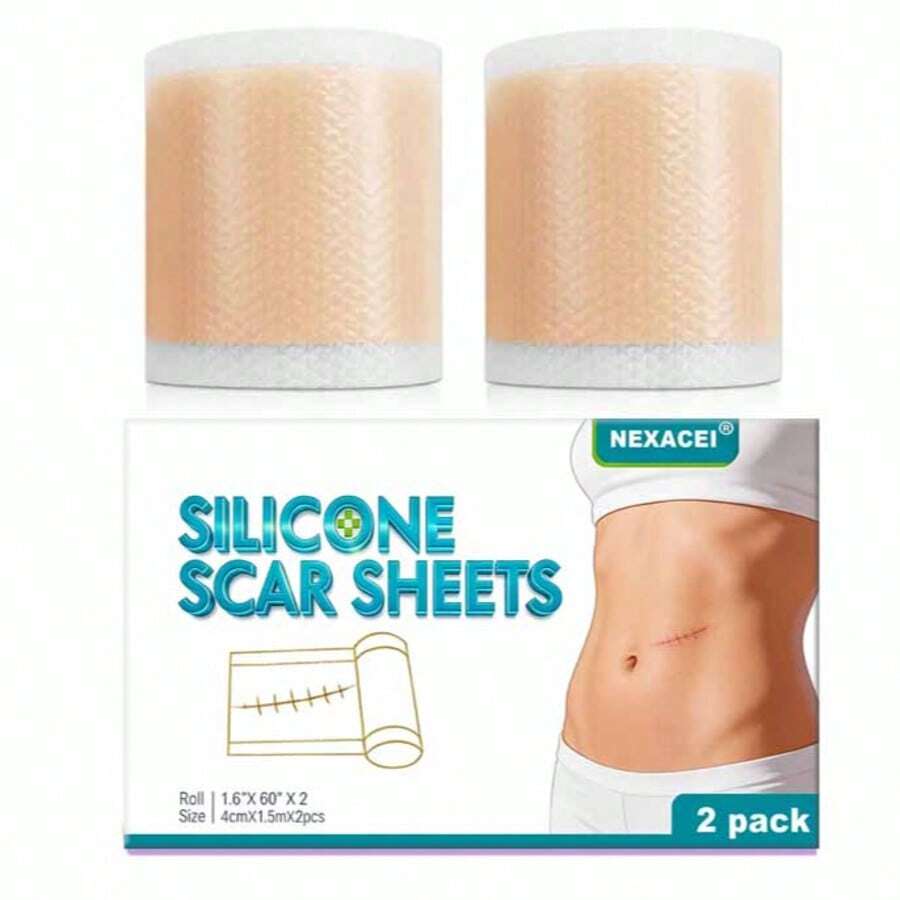 2 piezas de cinta de silicona para cicatrices, láminas de silicona para cicatrices, láminas para todo tipo de piel de 1 cm x 150 cm, rollo de gel para cicatrices de silicona reutilizable, uso profesional - Multicolor - Ver 1