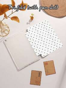 Polka Dot & Minimalist Pattern Tablet Protective Case, Compatible With IPad 9.7/10.2/10.5/10.9/12.9/Pro 11 (10th Gen), Galaxy Tab S6 Lite 10.4", Kindle Paperwhite 12th Gen (2024), Kindle 11th Gen (2022), Offers Soft Shock-Proof Protection, Supports Smart Stand/Auto Wake/Sleep Function - Multicolor - 查看 4