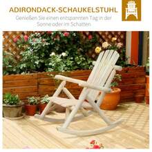 Rocking Chair, Swing Chair, Garden Chair, Relaxing Armchair, Fir Wood, Natural - Champagne - View 4