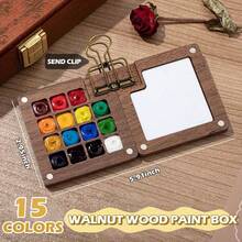 1 Mini Watercolor Painting Set - Suitable For Outdoor Painting, Portable In A Mini Style, Makes A Great Valentine's Day Gift, Birthday Gift, Etc. - 8 squares - 查看 5