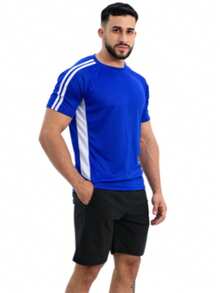 Men's Dry Fit Slim Fitness T-Shirt For Gym, Training, And Running - 寶藍色 - 查看 8