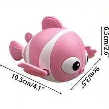 1个小丑鱼游泳洗澡玩具，漂浮风车玩具，婴幼儿水上游戏玩具，毛绒礼物 - 彩色 - 查看 4