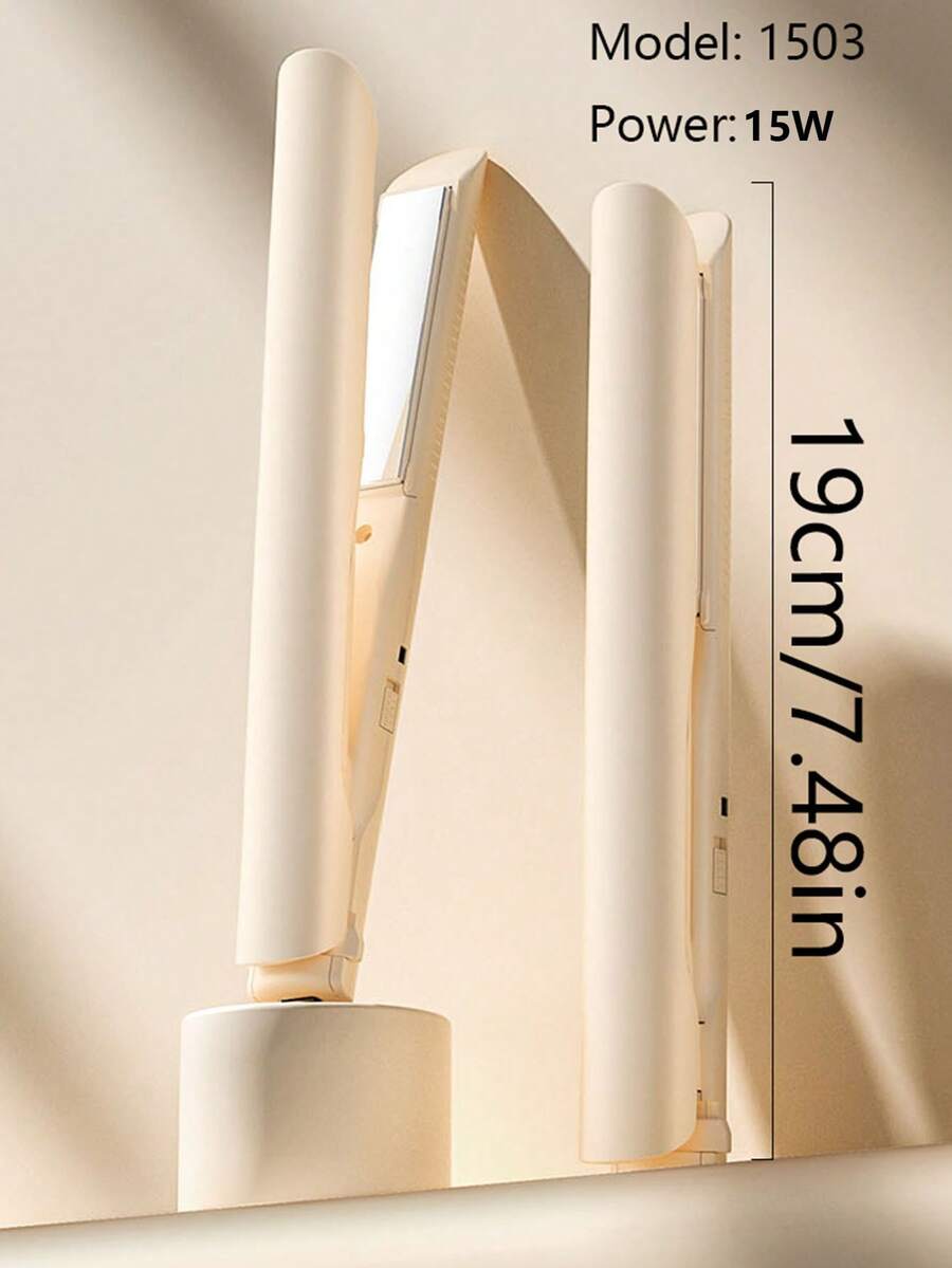 迷你无线直发卷发器二合一，低功率，小巧加热板，USB供电（不可充电），适合宿舍使用 - 彩色 - 查看 1