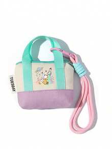 1Pc Peanuts Dopamine Pink Mini Handbag Earphone Bag Storage Box Data Cable Protective Cover Organizer Bag Coin Card Bag Valentine's Day Gifts - Multicolor - View 9