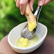 1PC Multifunctional Ginger Grater Spoon, Stainless Steel Garlic Grinder For Cooking & Baby Food Prep(L,S) - Multicolor - View 11