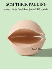 1对女士肤色隐形粘性聚拢文胸垫 - 5厘米加厚提拉防外翻，强力支撑，完美适用于夏季婚礼和无肩带连衣裙 - 杏色 - 查看 4
