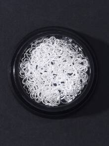 1 caja de decoraciones de arte de uñas de metal con forma de corazón hueco y estrella en color plateado, pegatinas de uñas con forma de corazón y estrella en estilo punk, suministros de salón de uñas para diseños del Día de San Valentín - Plateado - Ver 10